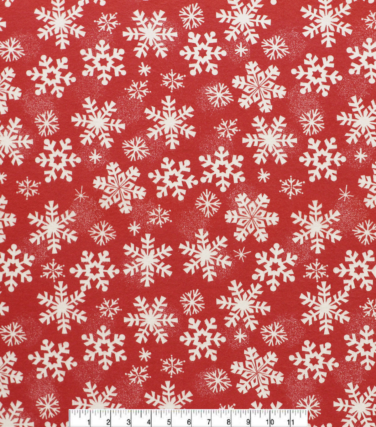 Snowflakes on Red Super Snuggle Christmas Flannel Fabric