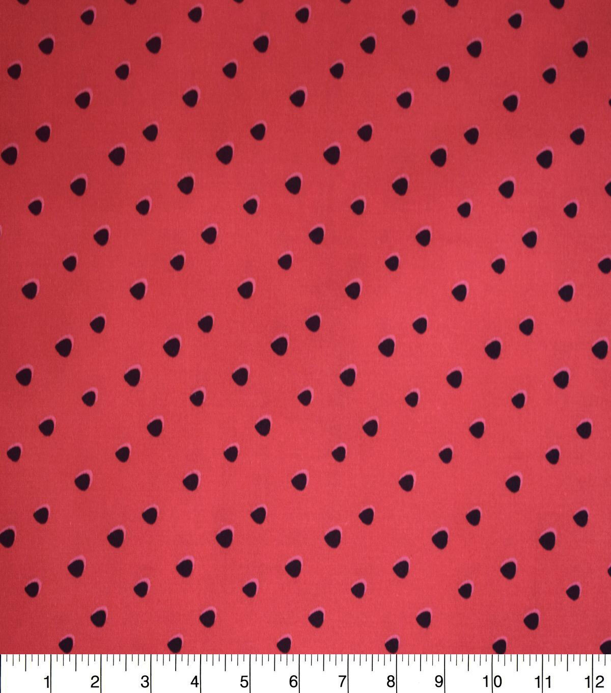 Watermelon Seeds on Red Quilt Cotton Fabric by Quilter's Showcase