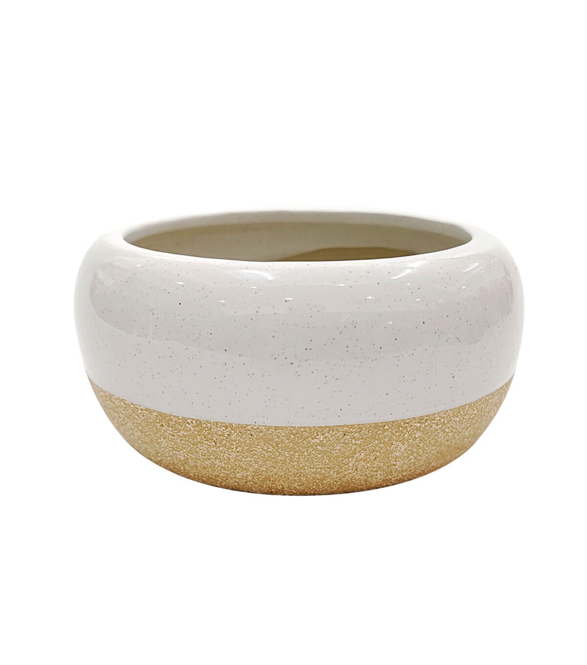 6 White & Yellow Ceramic 2 Toned Planter