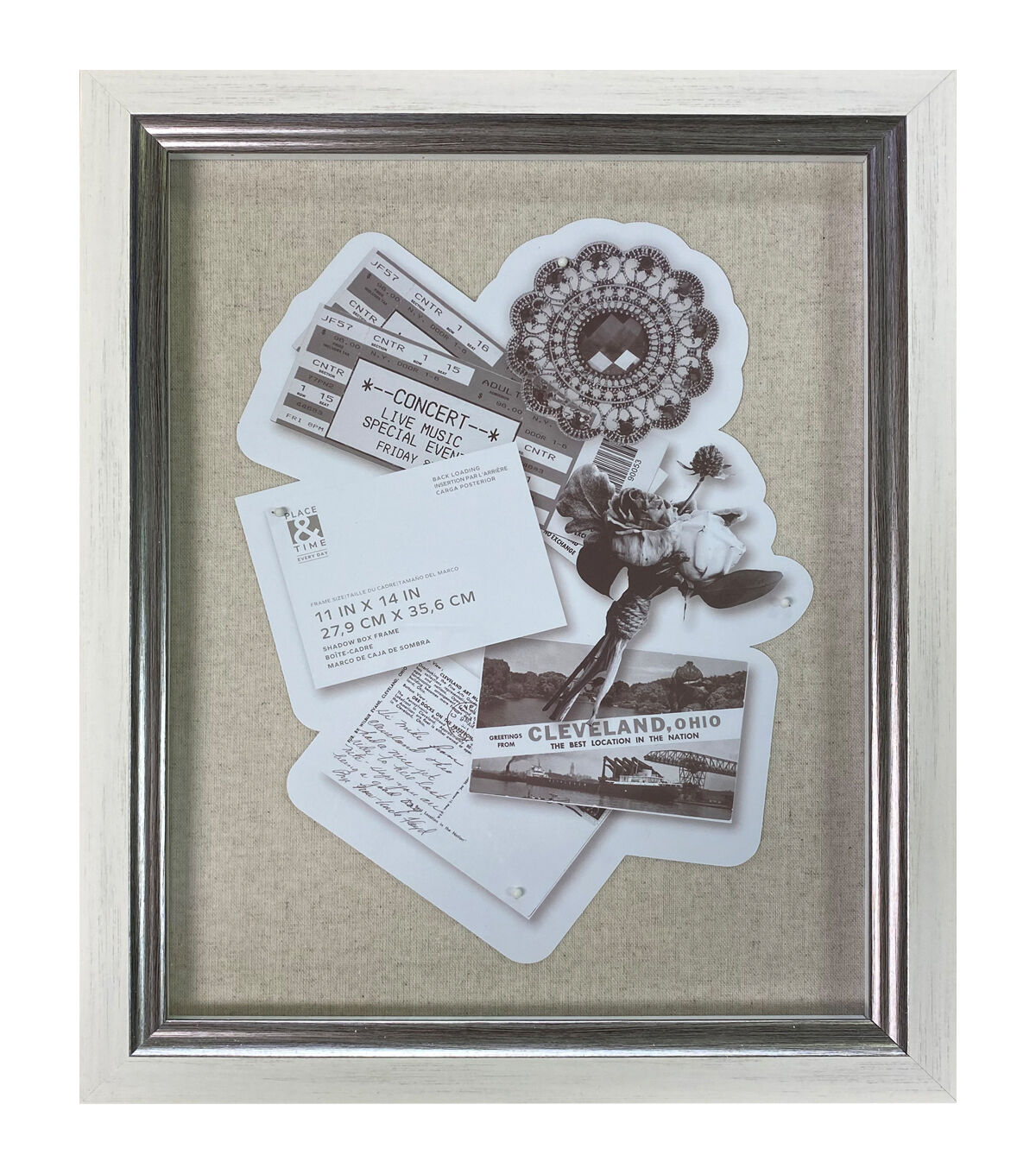 11 x 14 Quinn Champagne Ivory Shadow Box by Place & Time