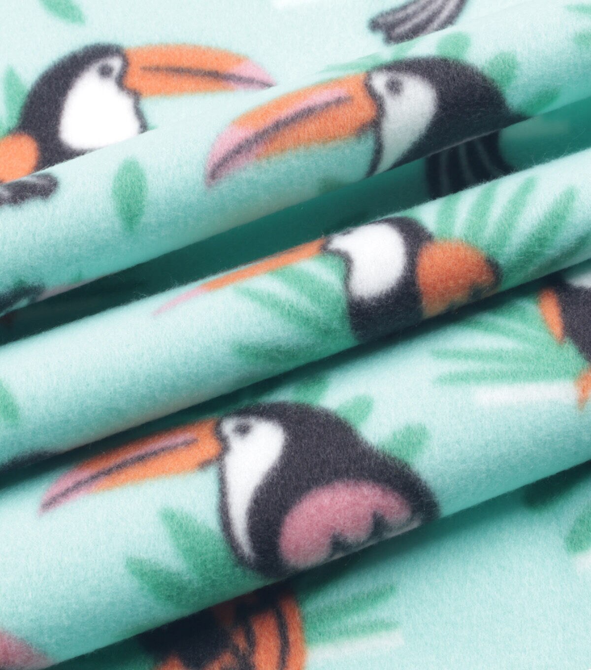 Green Toucan Blizzard Prints Fleece Fabric