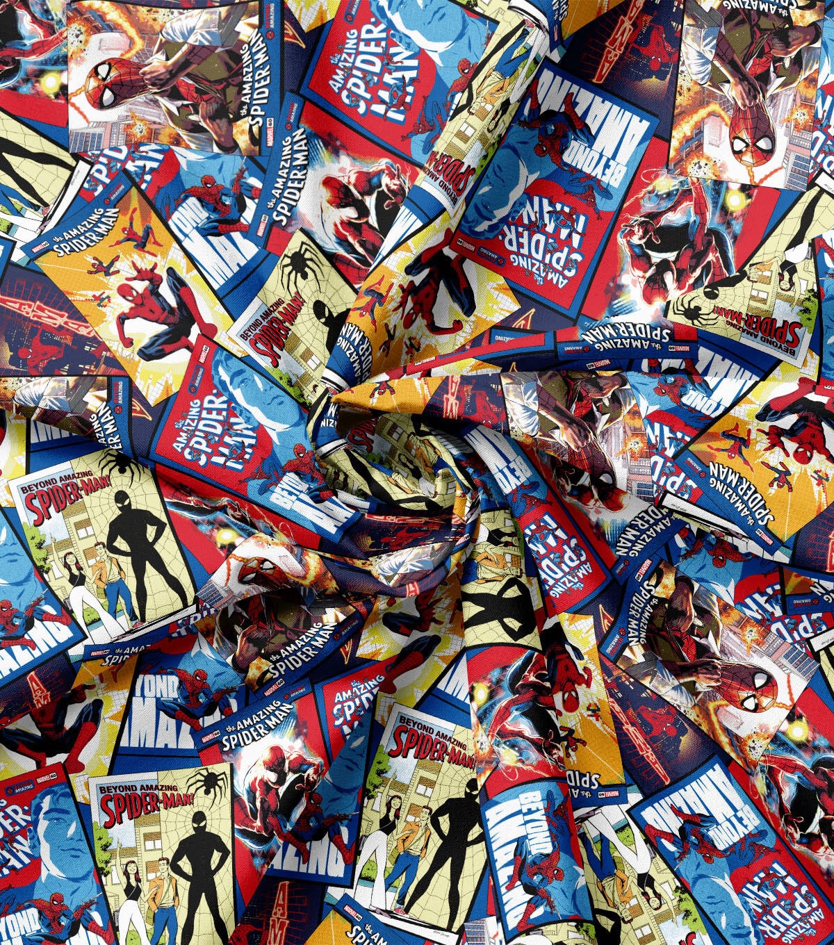 Marvel Spiderman Comic Cover Stack Cotton Fabric