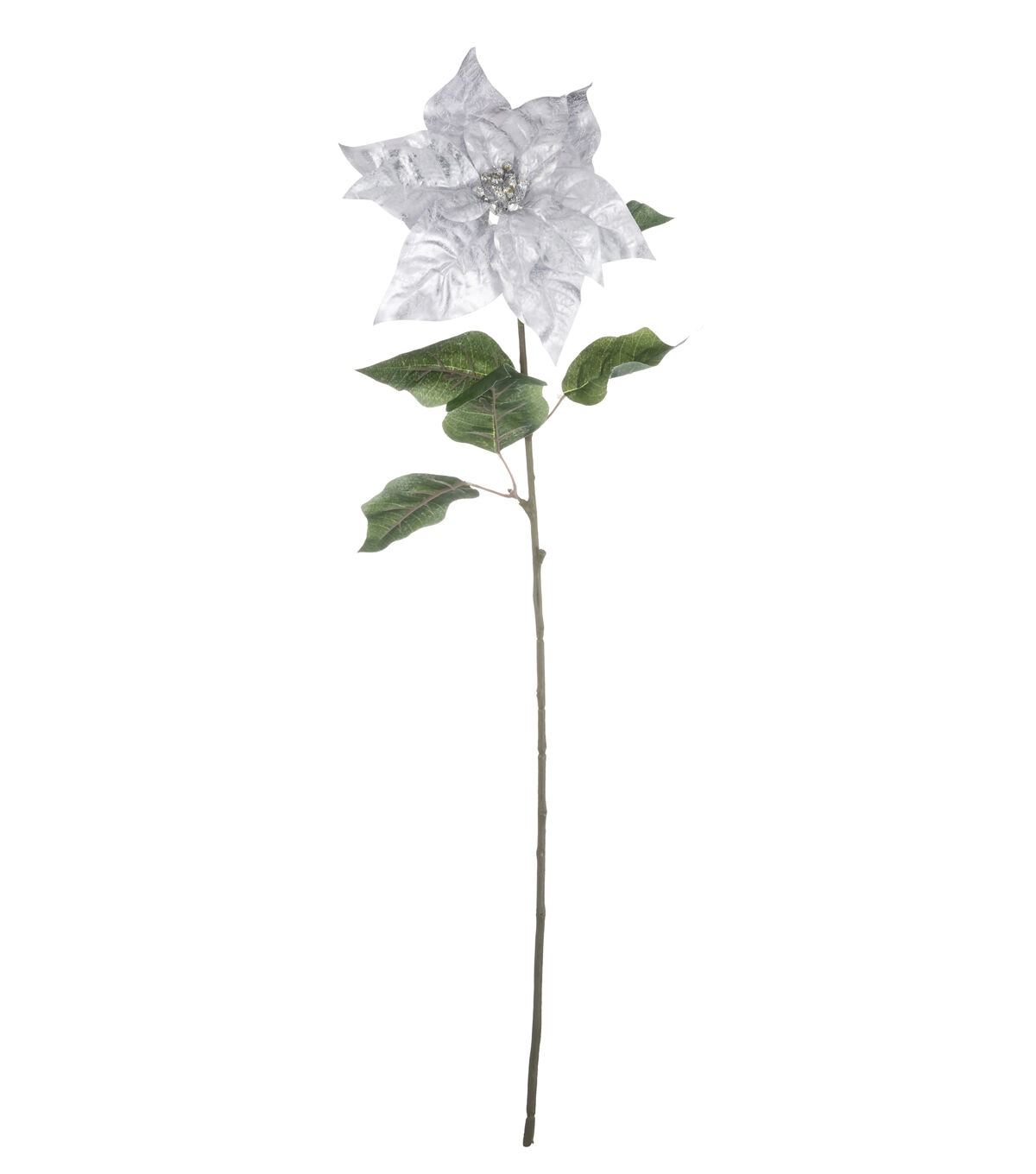 28.5 Silver Poinsettia Stem by Bloom Room