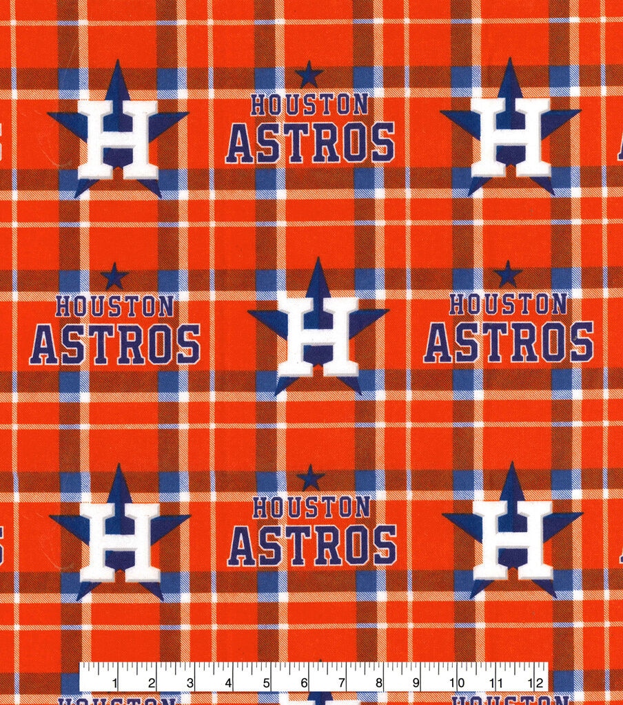 Fabric Traditions Houston Astros Flannel Fabric Plaid