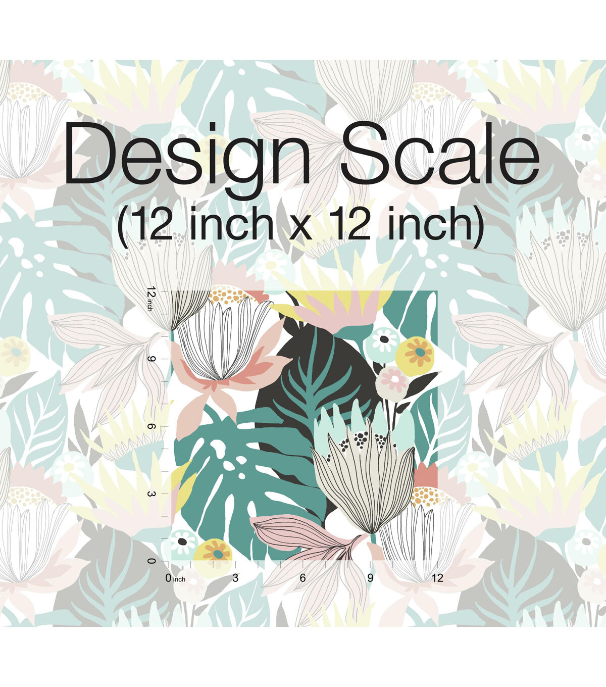 RoomMates 20.5 x 16.5' Retro Tropical Leaves Peel & Stick Wallpaper