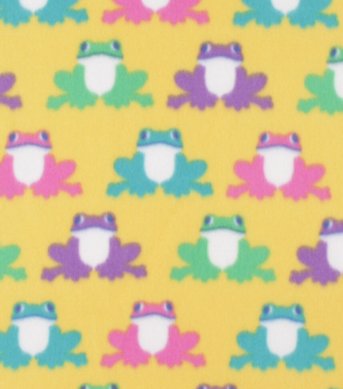 Frogs on Yellow Blizzard Fleece Fabric