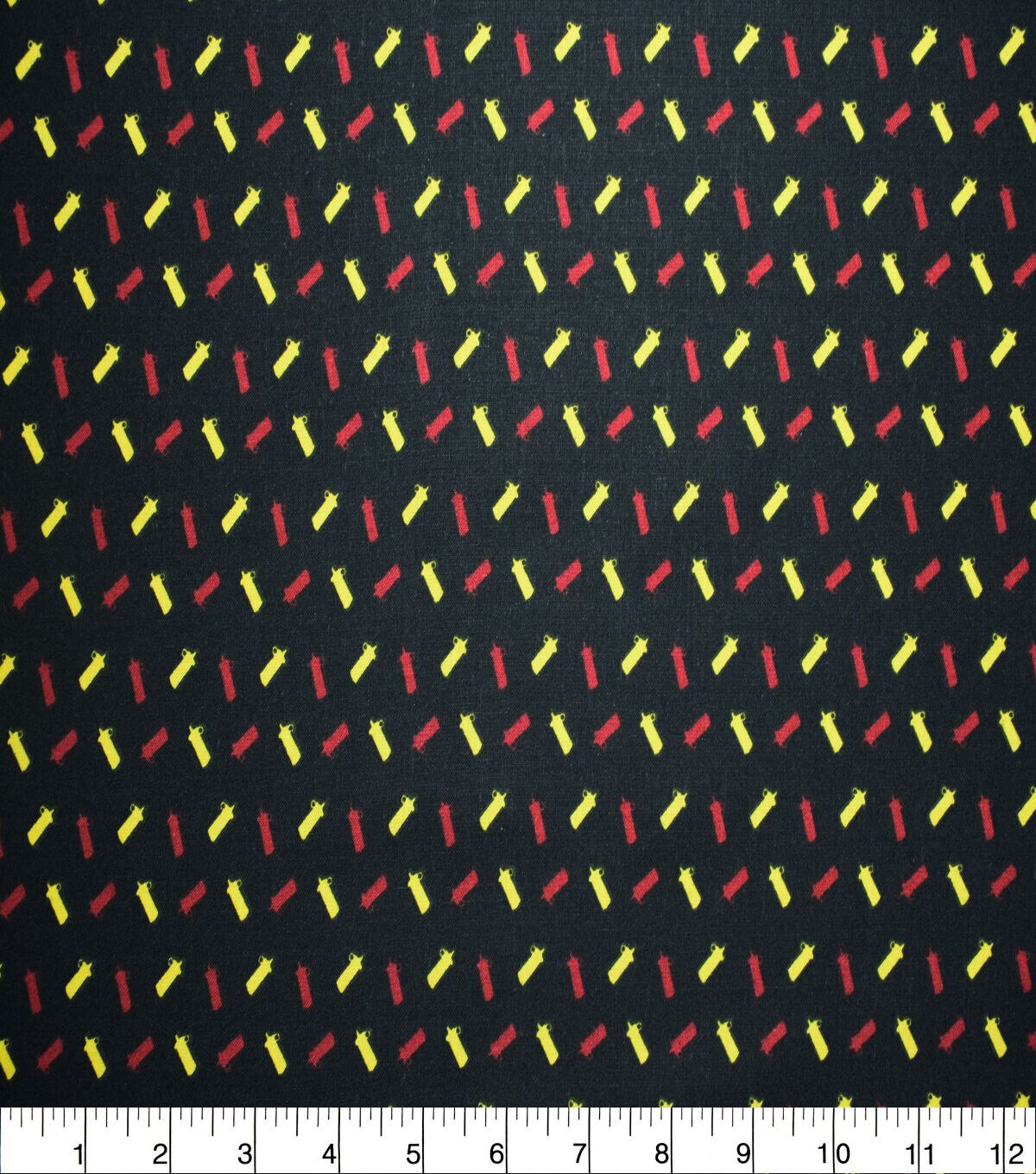 Condiments On Black Cotton Fabric by Quilters Showcase