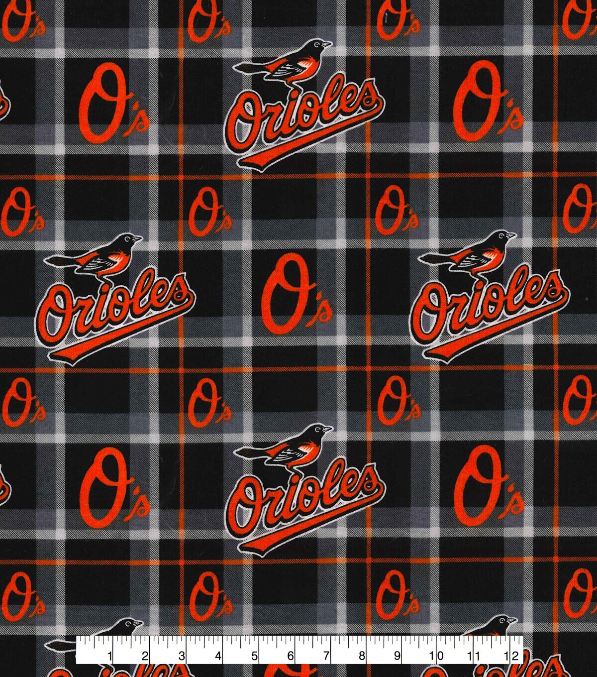 Fabric Traditions Baltimore Orioles Flannel Fabric Plaid