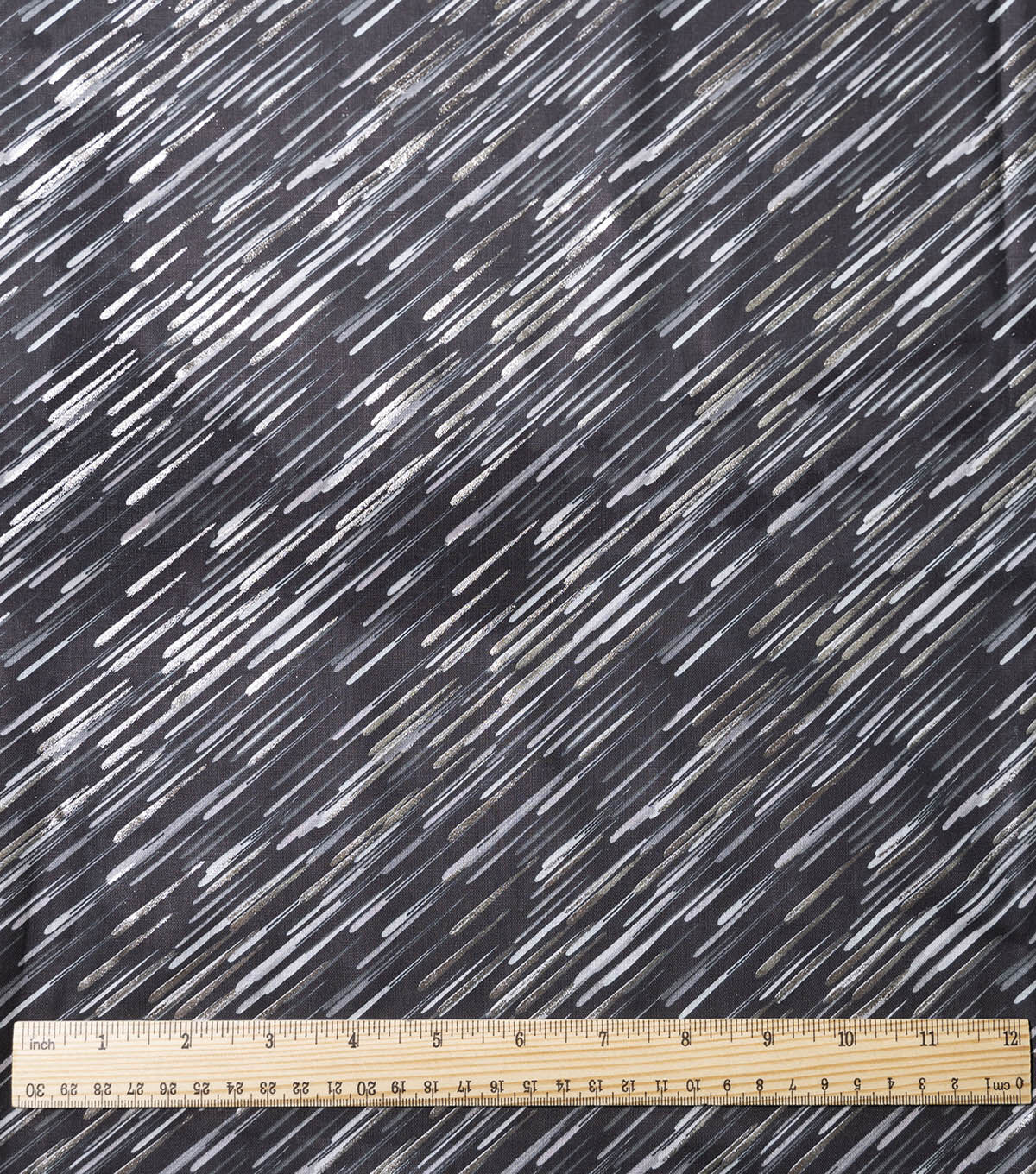 Shooting Stars on Black Quilt Foil Cotton Fabric by Keepsake Calico