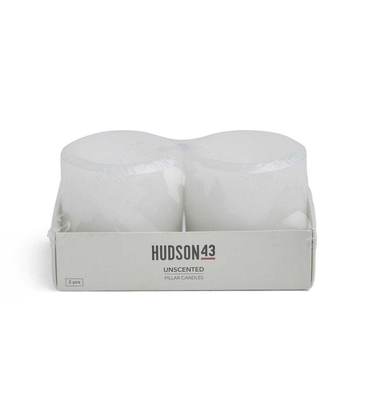 3 x 3 White Unscented Pillar Candles 2pk by Hudson 43