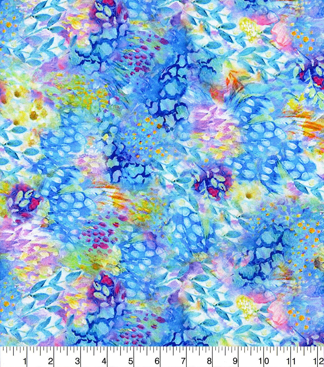 Blue Painted Packed Blender Premium Cotton Fabric