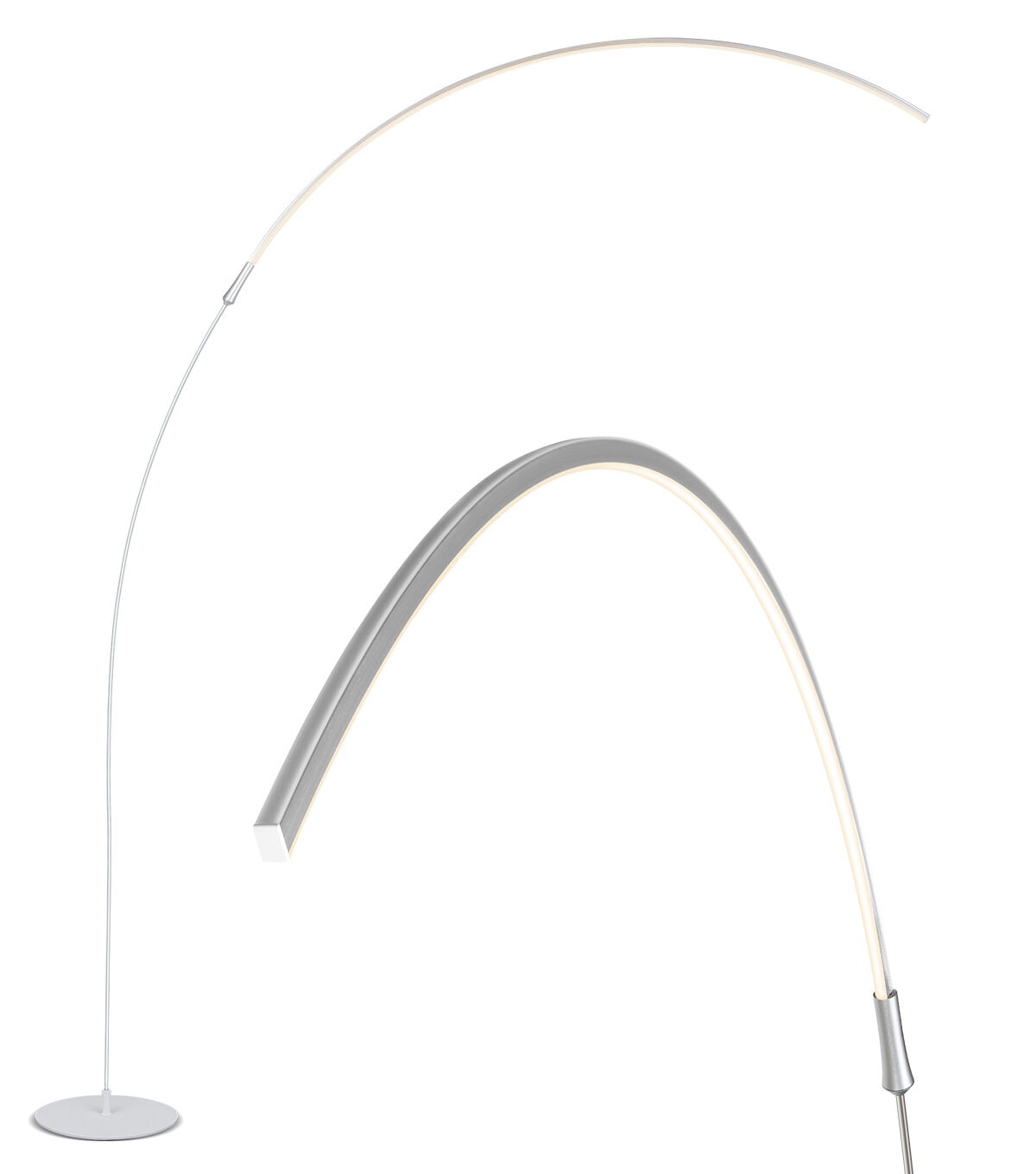 Brightech Sparq Arc LED Floor Lamp - Silver