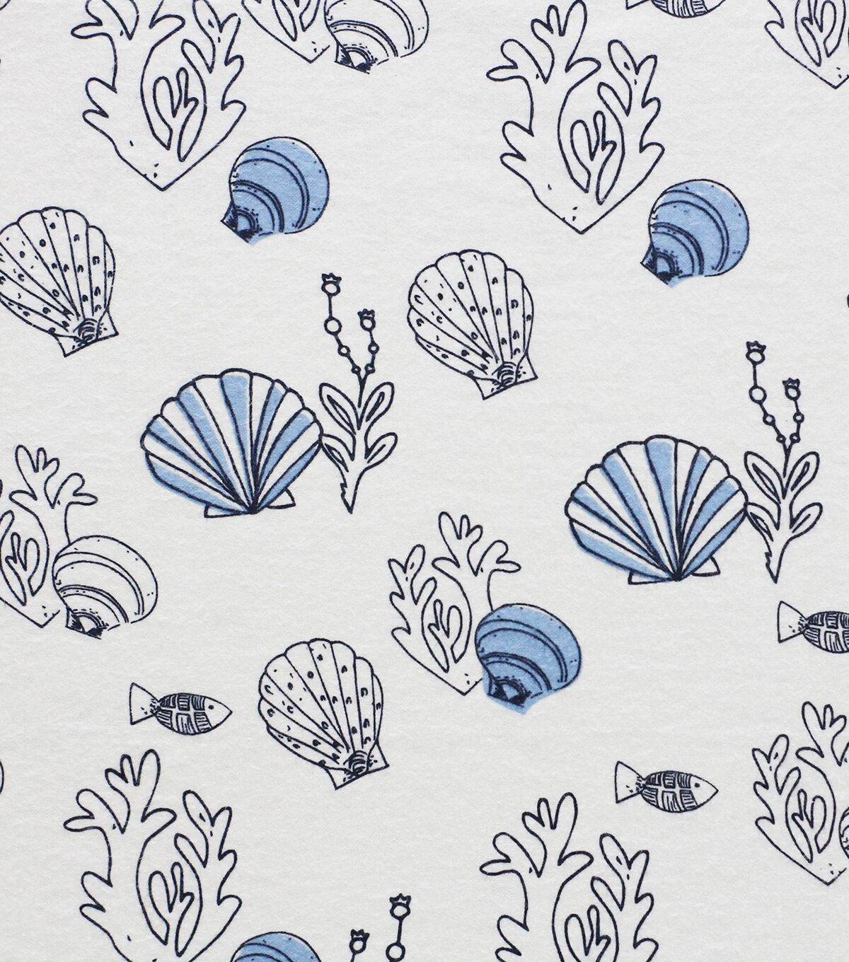 Super Snuggle POP! Fish & Shells Flannel Fabric