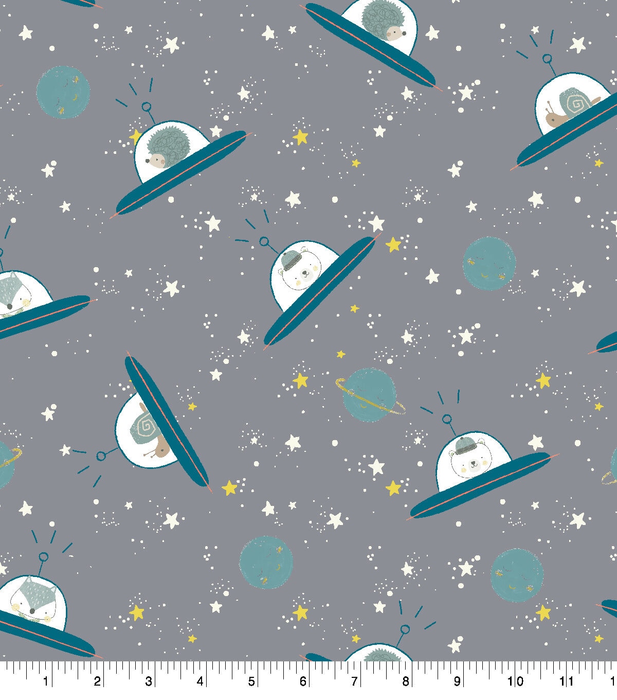 Space Animals Super Snuggle Flannel Fabric