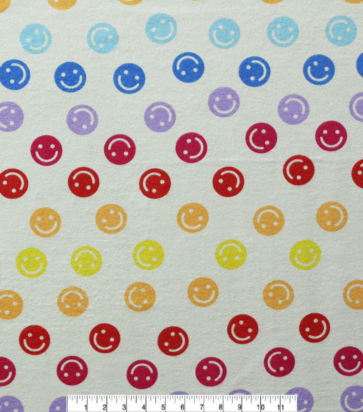 Multi Color Smiley Faces Super Snuggle Flannel Fabric
