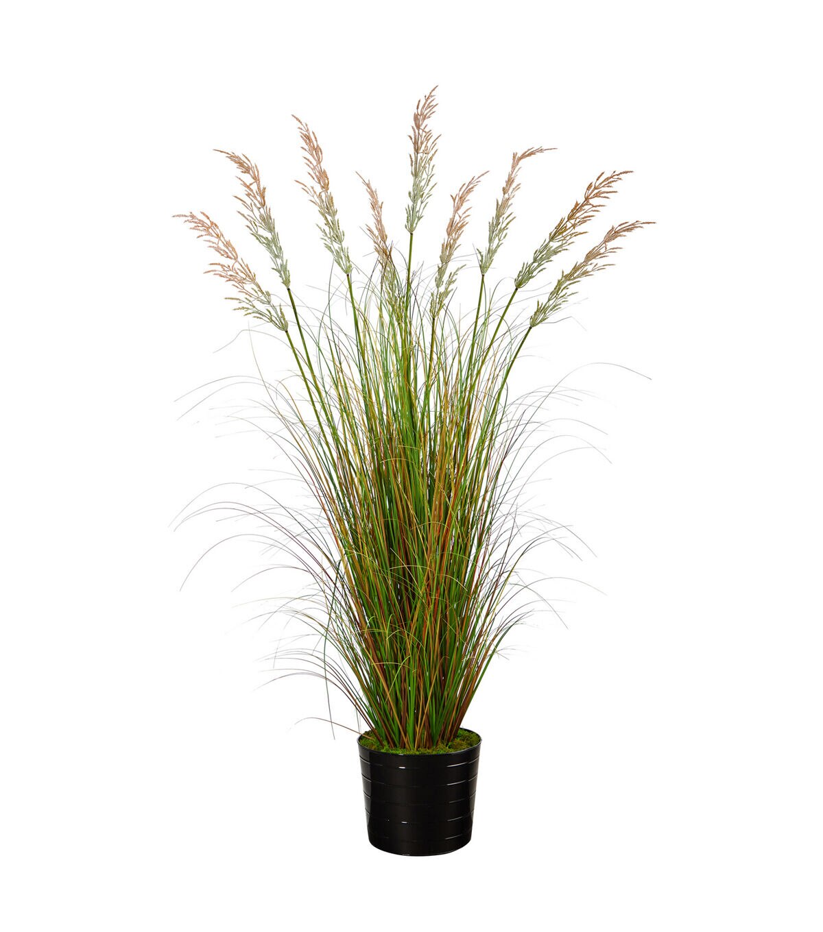 Nearly Natural 6' Grass Artificial Plant in Black Tin Planter