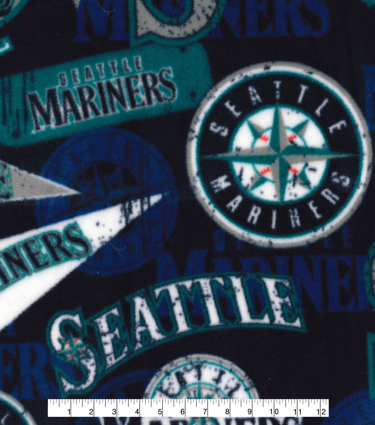 Fabric Traditions Seattle Mariners Fleece Fabric Vintage