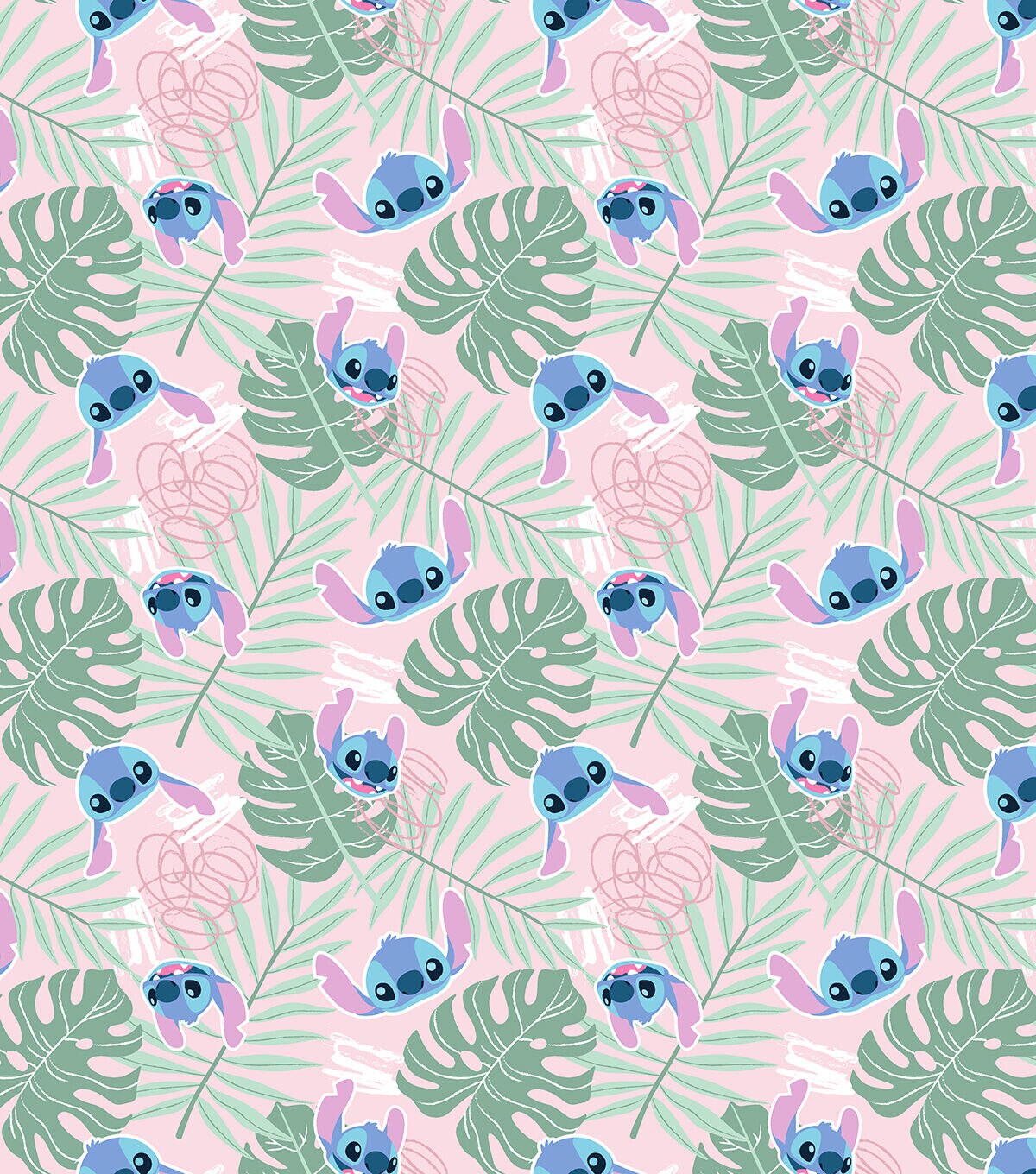 Disney Stitch Scribble Vacation Cotton Fabric