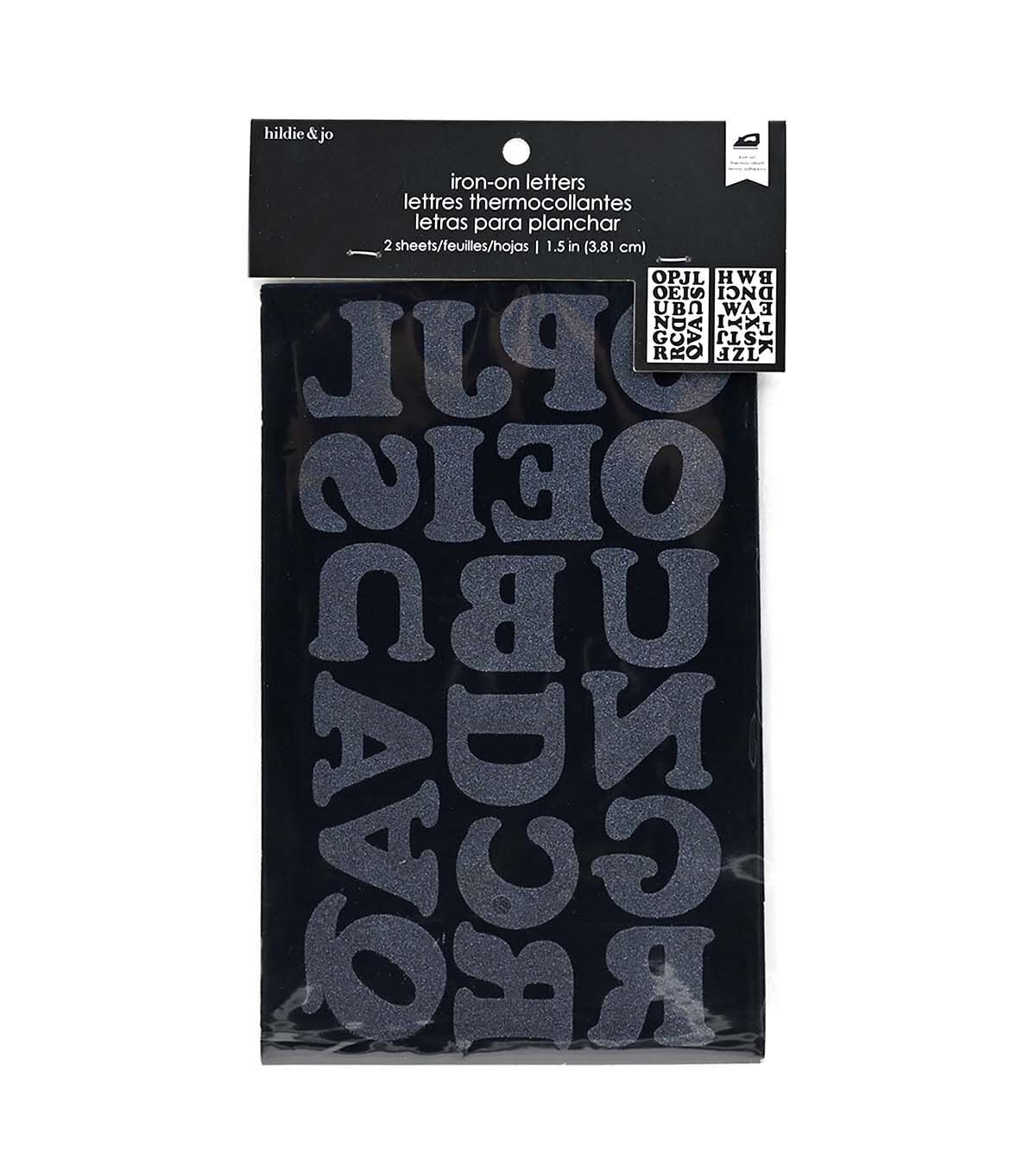 1.5 Black Iron On Letters 2 Sheets by hildie & jo