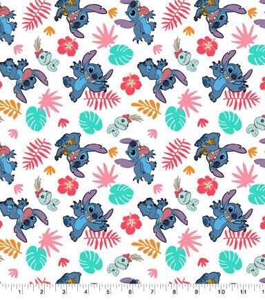 Stitch And Scrump Fun Disney Cotton Fabric