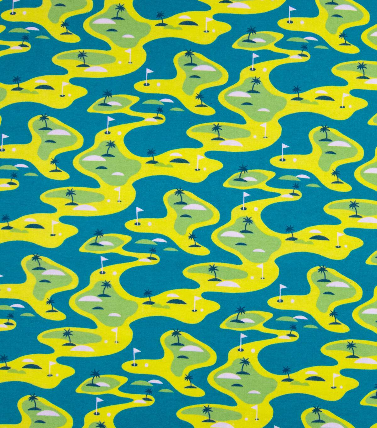 Green Golf Icons Super Snuggle Flannel Fabric