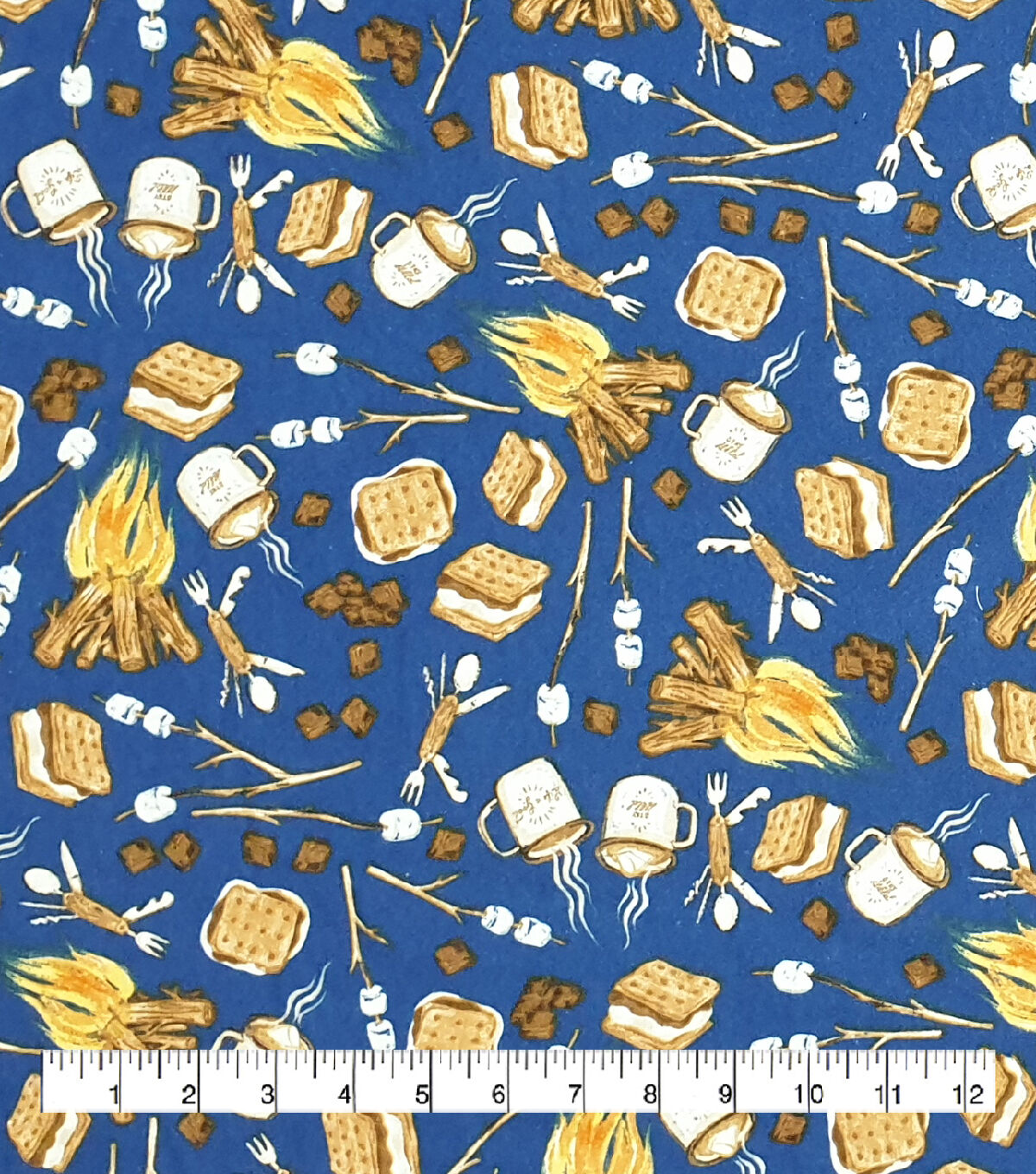 Roasting Smores Super Snuggle Flannel Fabric