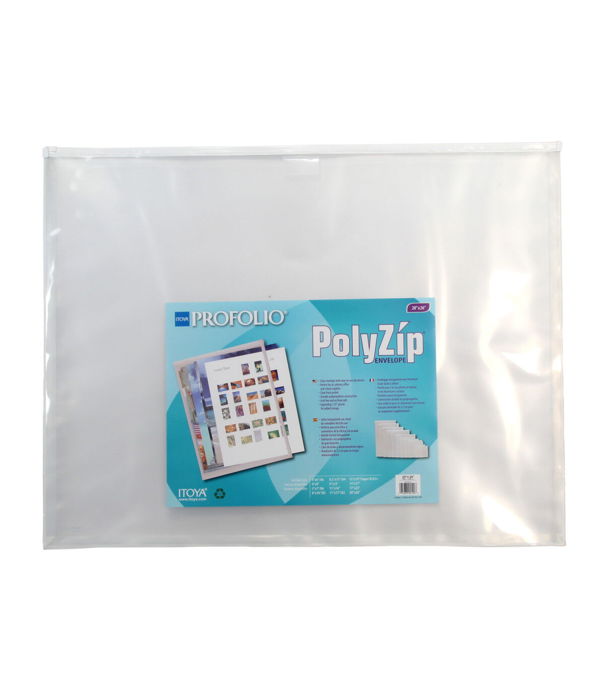 Itoya 20 x 26 Clear Art ProFolio PolyZip Envelope