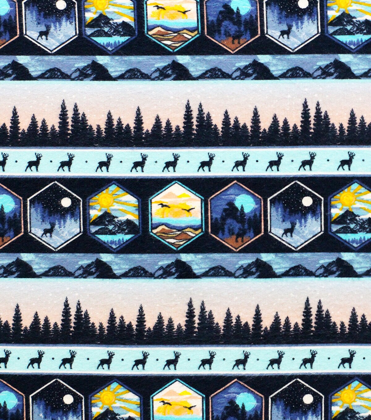 Scenic Wilderness In Line Super Snuggle Flannel Fabric