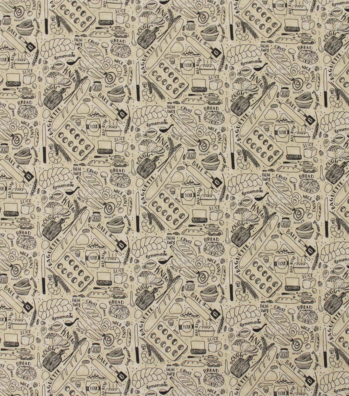 Novelty Cotton Fabric Homemade Breads Yum