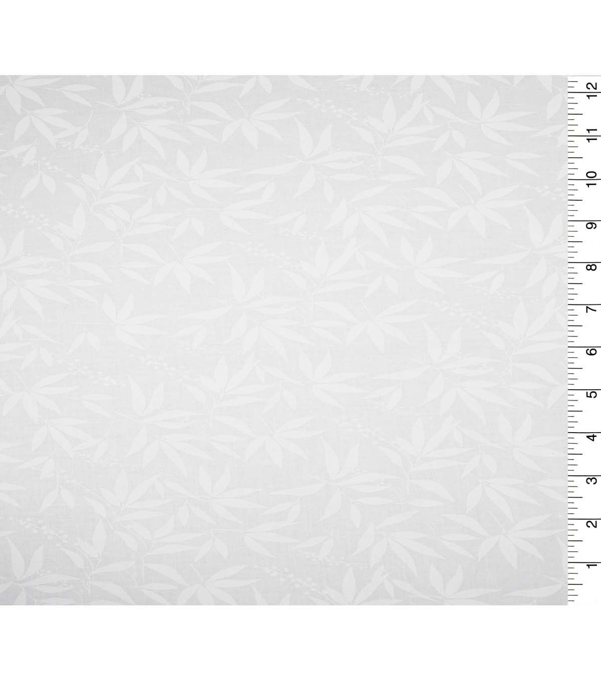 Leaves on White Cotton Fabric by Quilter's Showcase