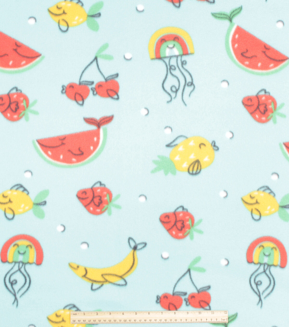 Fruit Sea Animals Blizzard Prints Fleece Fabric