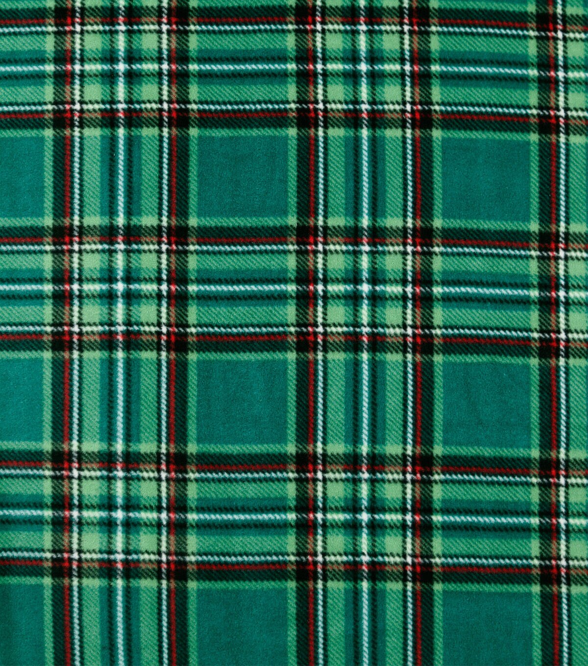 Christmas Green Plaid Anti Pill Fleece Fabric