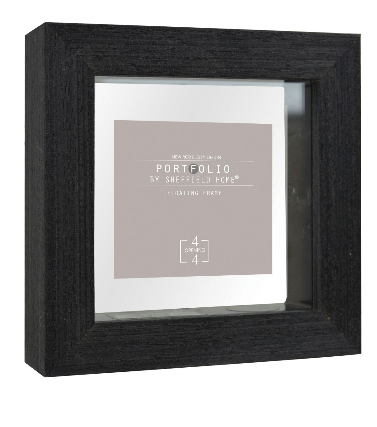 Sheffield Home 4 Black Portfolio Casual Rustic Floating Frame