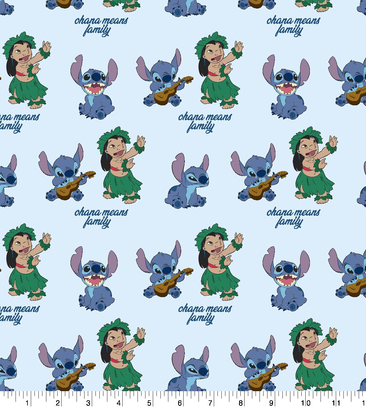 Disney Cotton Fabric Lilo and Stich Hawaii Breeze