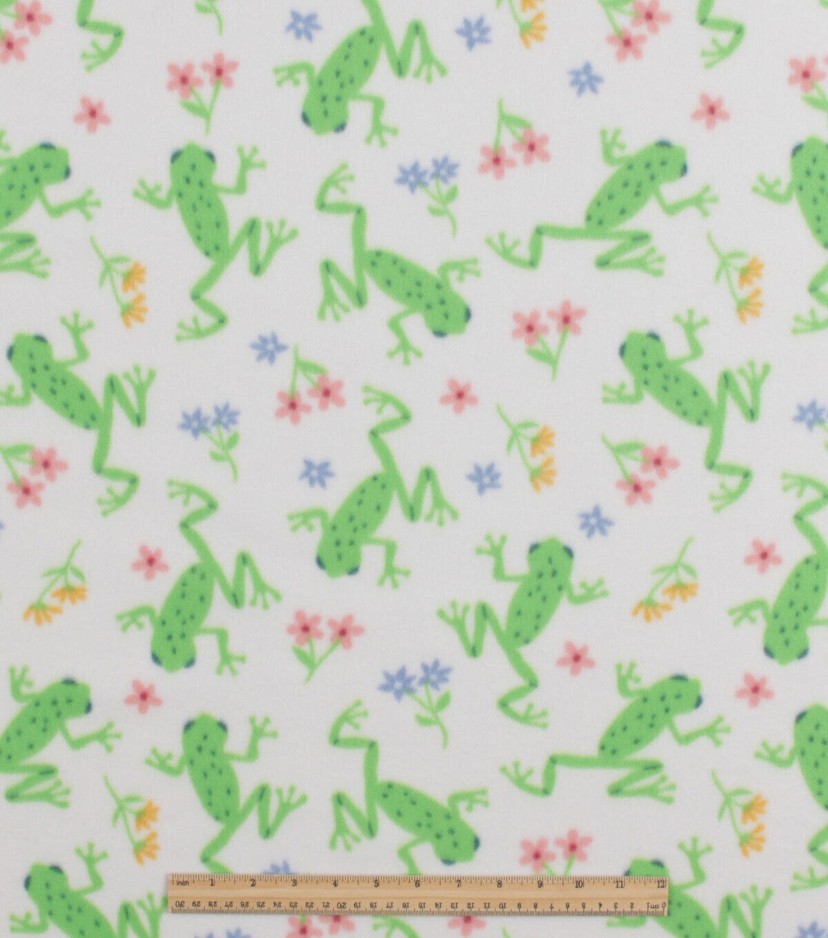 Jumping Frogs Blizzard Prints Fleece Fabric