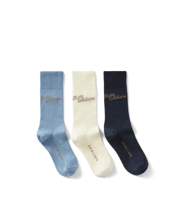 R.M.Williams Script Sock 3 pack
