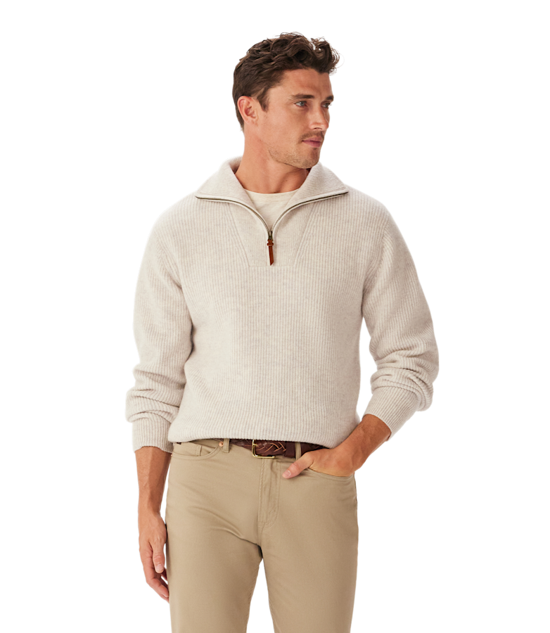 Linton 1/4 zip lambswool knit