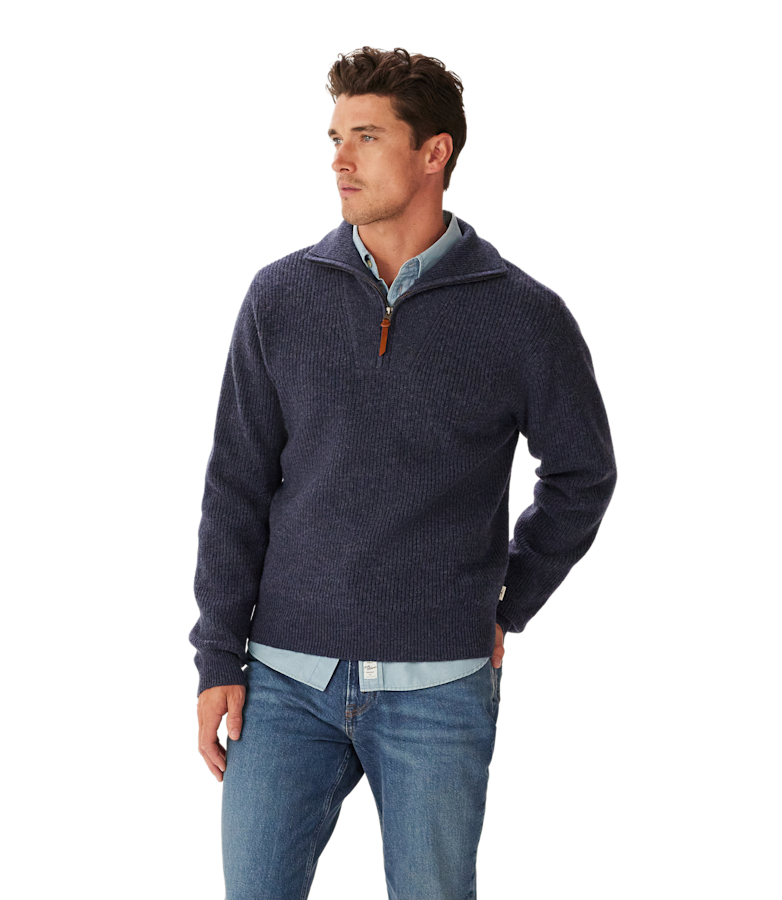 Linton 1/4 zip lambswool knit