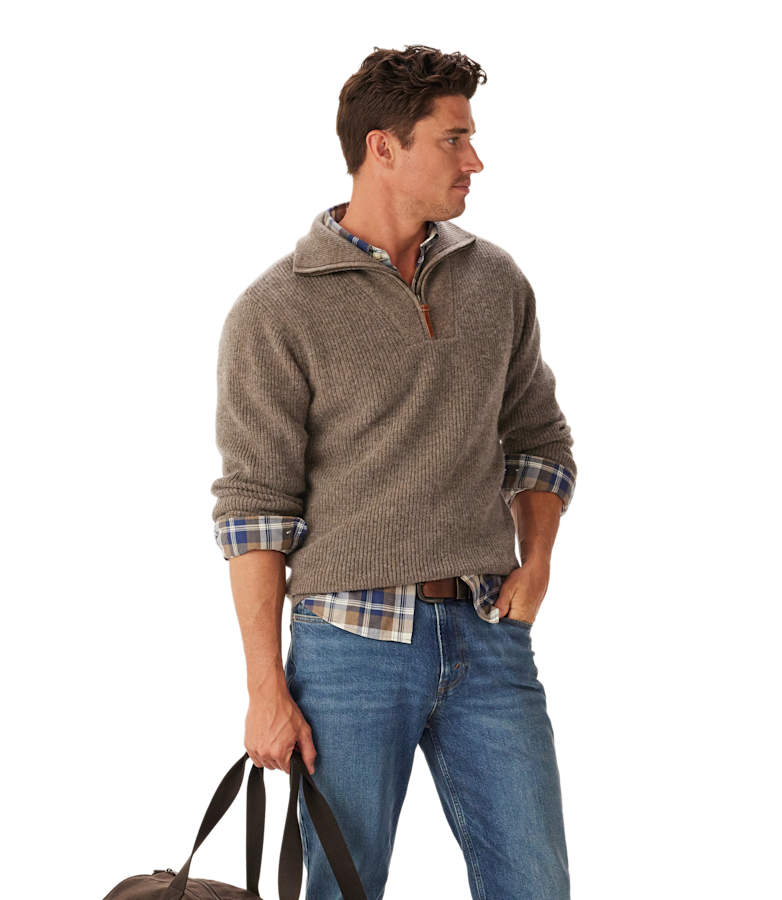 Linton 1/4 zip lambswool knit