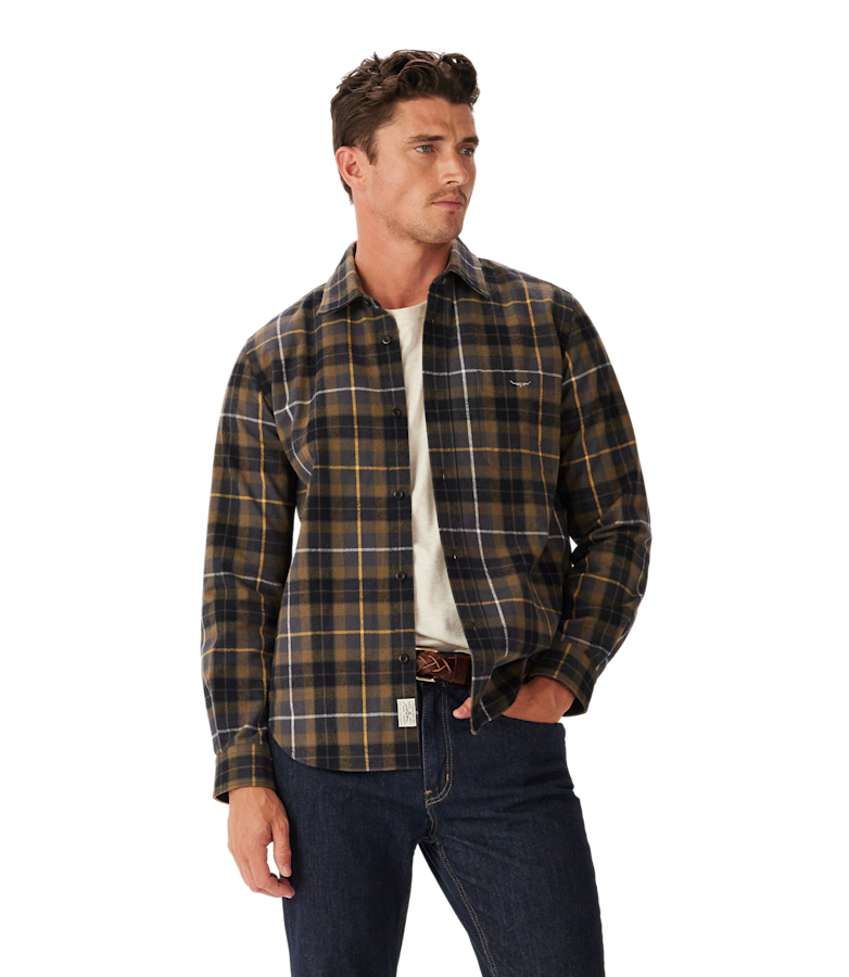 Field flannel check overshirt