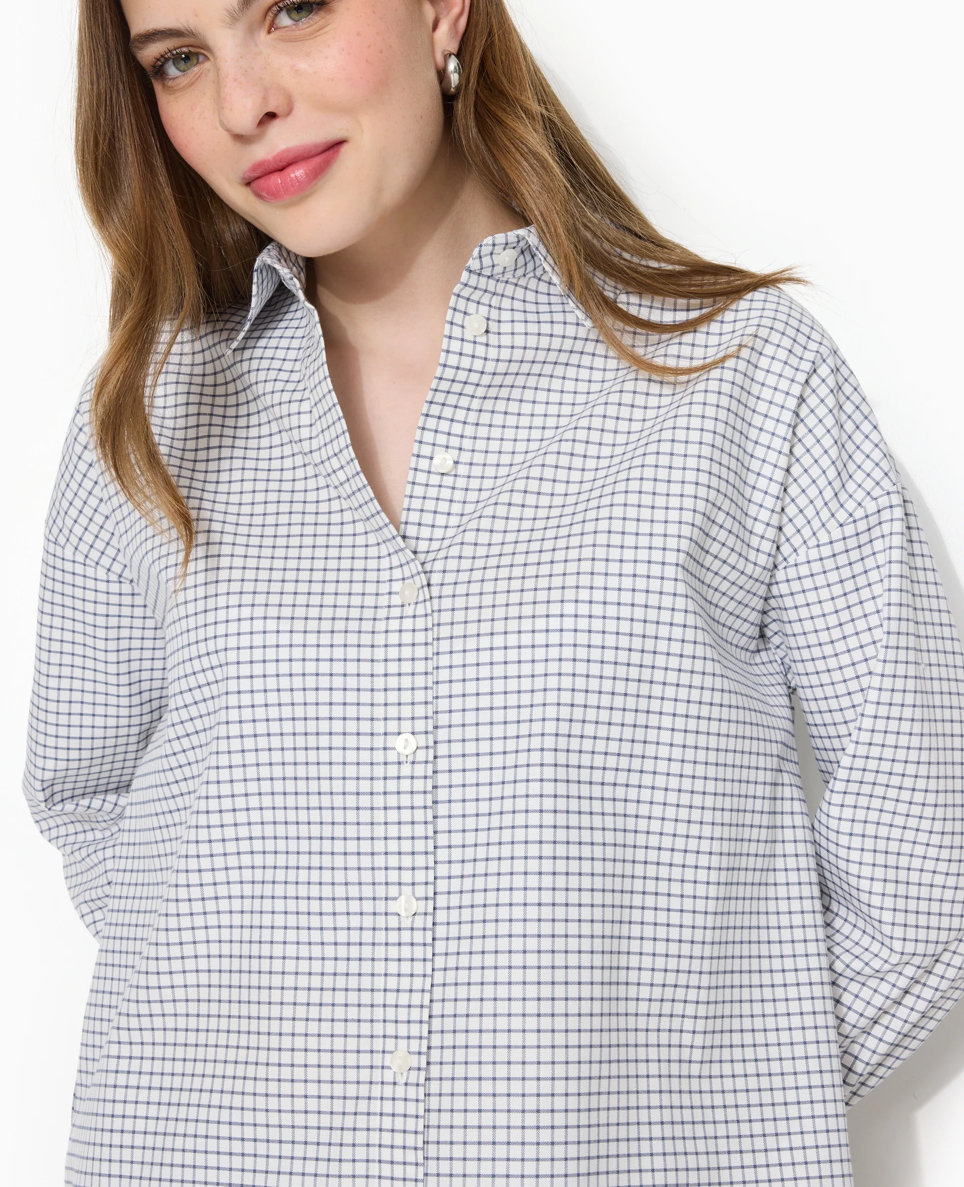 Chemise ample et droite à carreaux