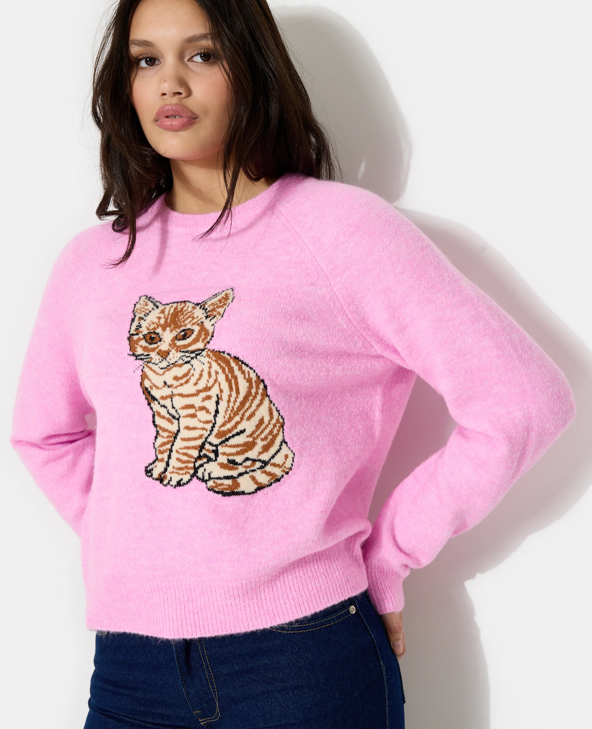 Pull en maille avec chaton