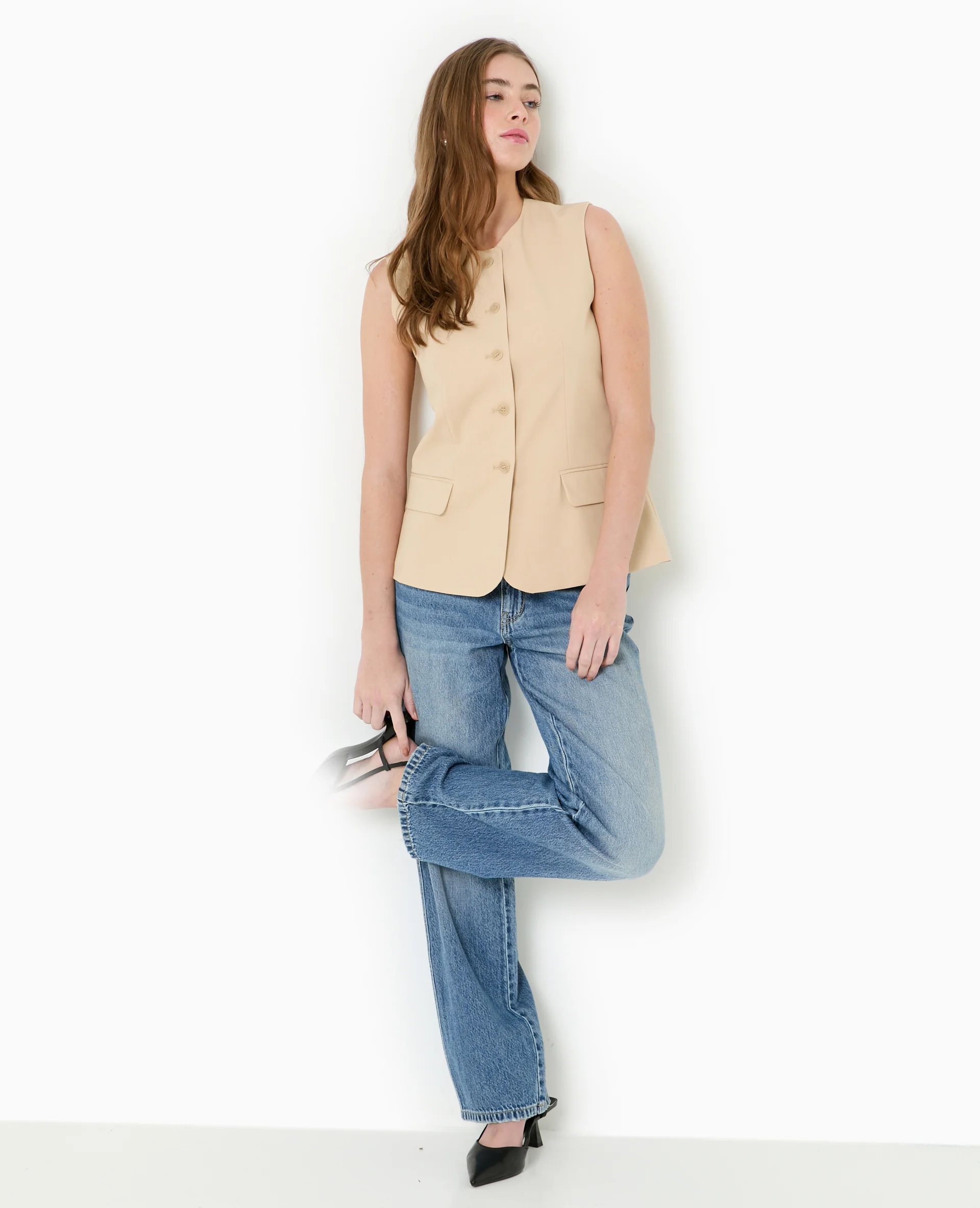 Veste blazer sans manches esprit gilet de barman