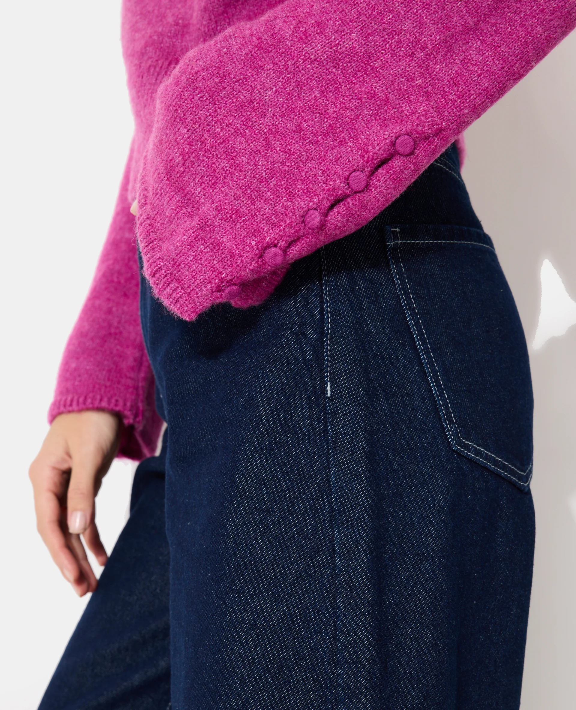 Pull encolure carrée avec manches flare