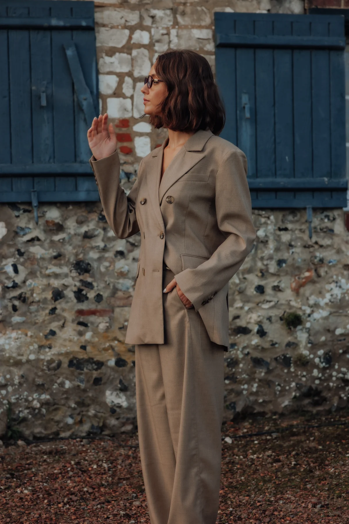 Veste blazer avec double boutonnage