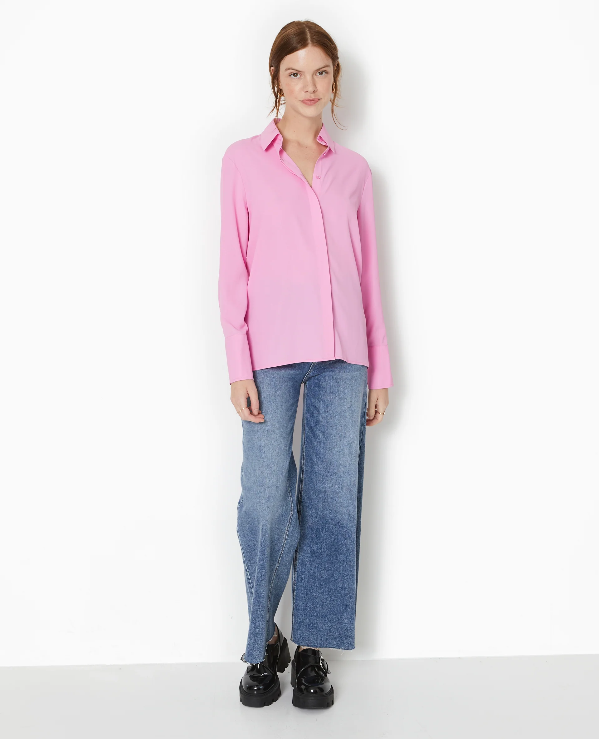 Chemise city en tissu fluide