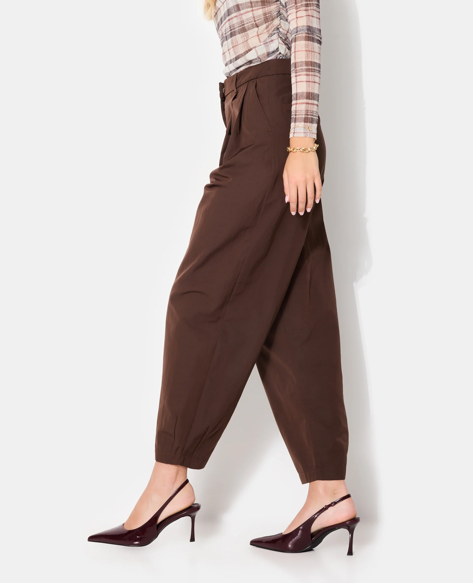 Pantalon barrel avec pinces