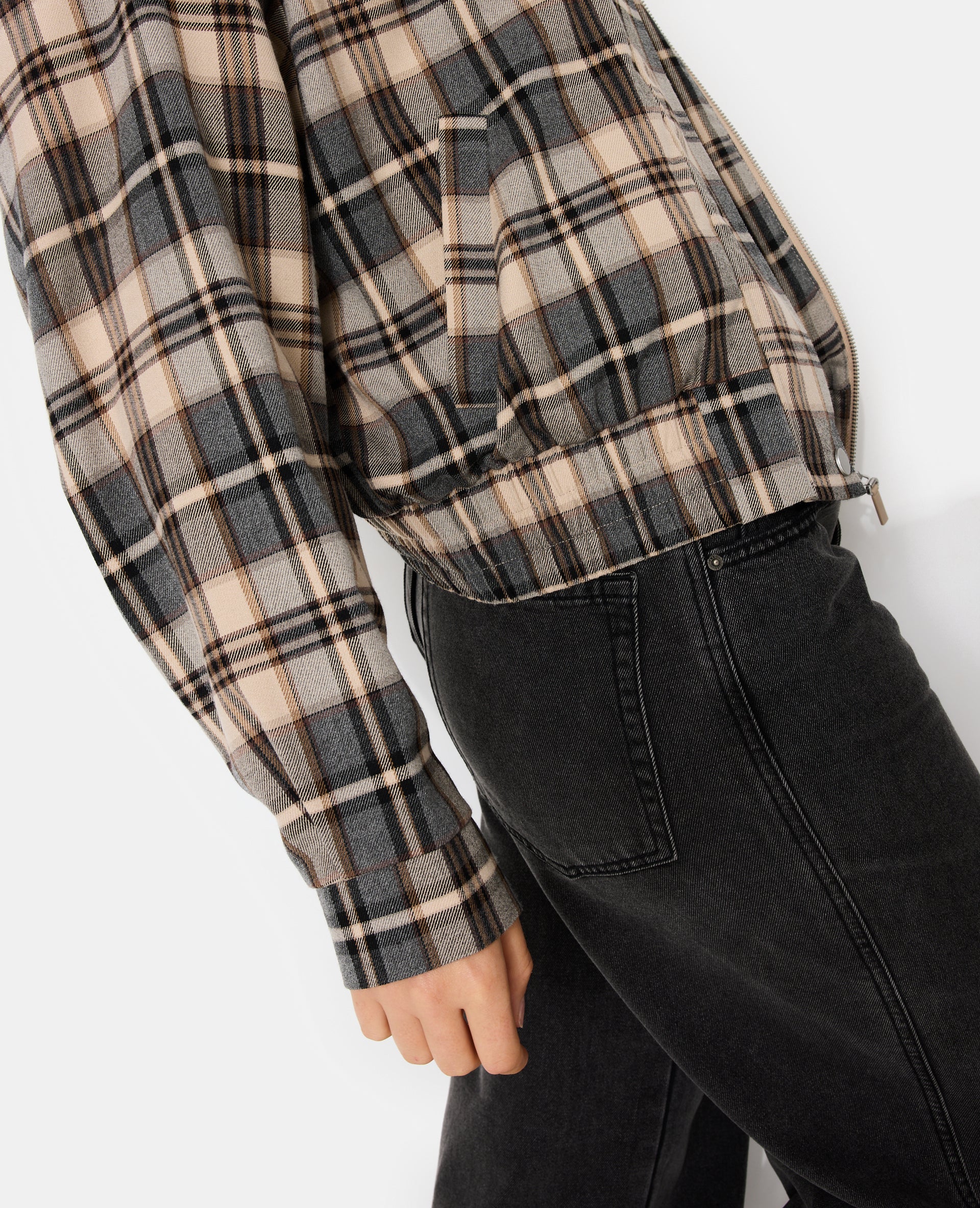 Blouson city motif carreaux