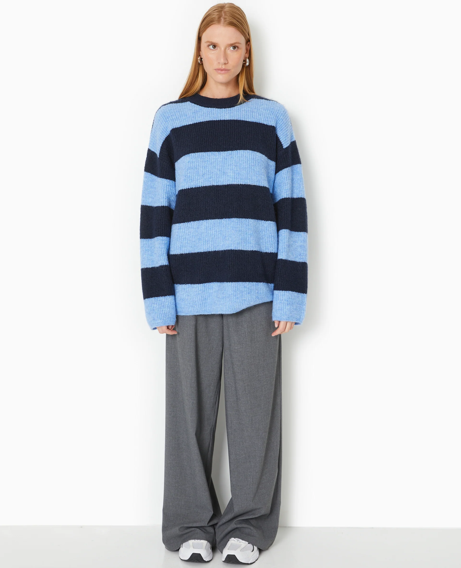 Pull oversize en maille rayée