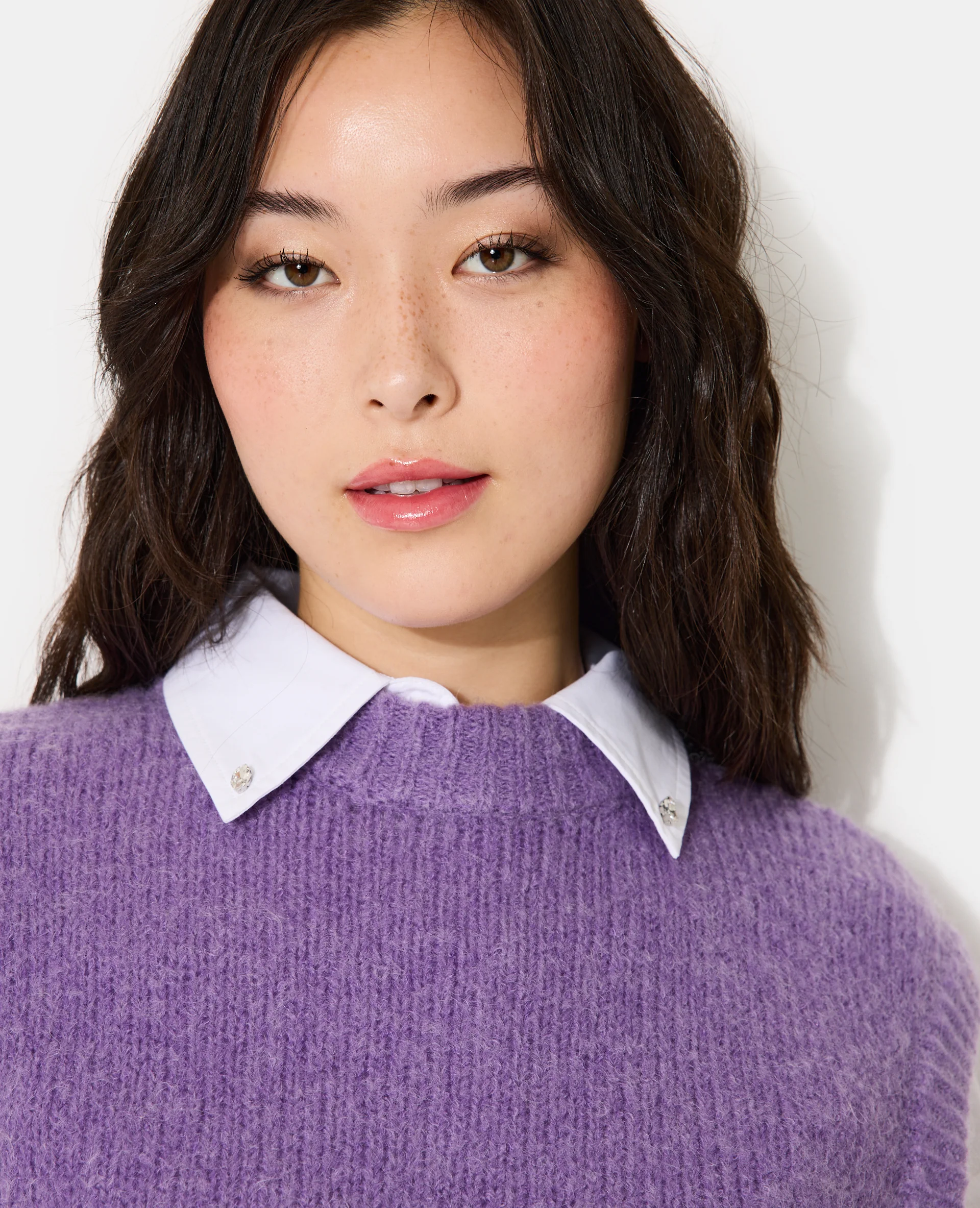 Pull sans manches avec laine et mohair